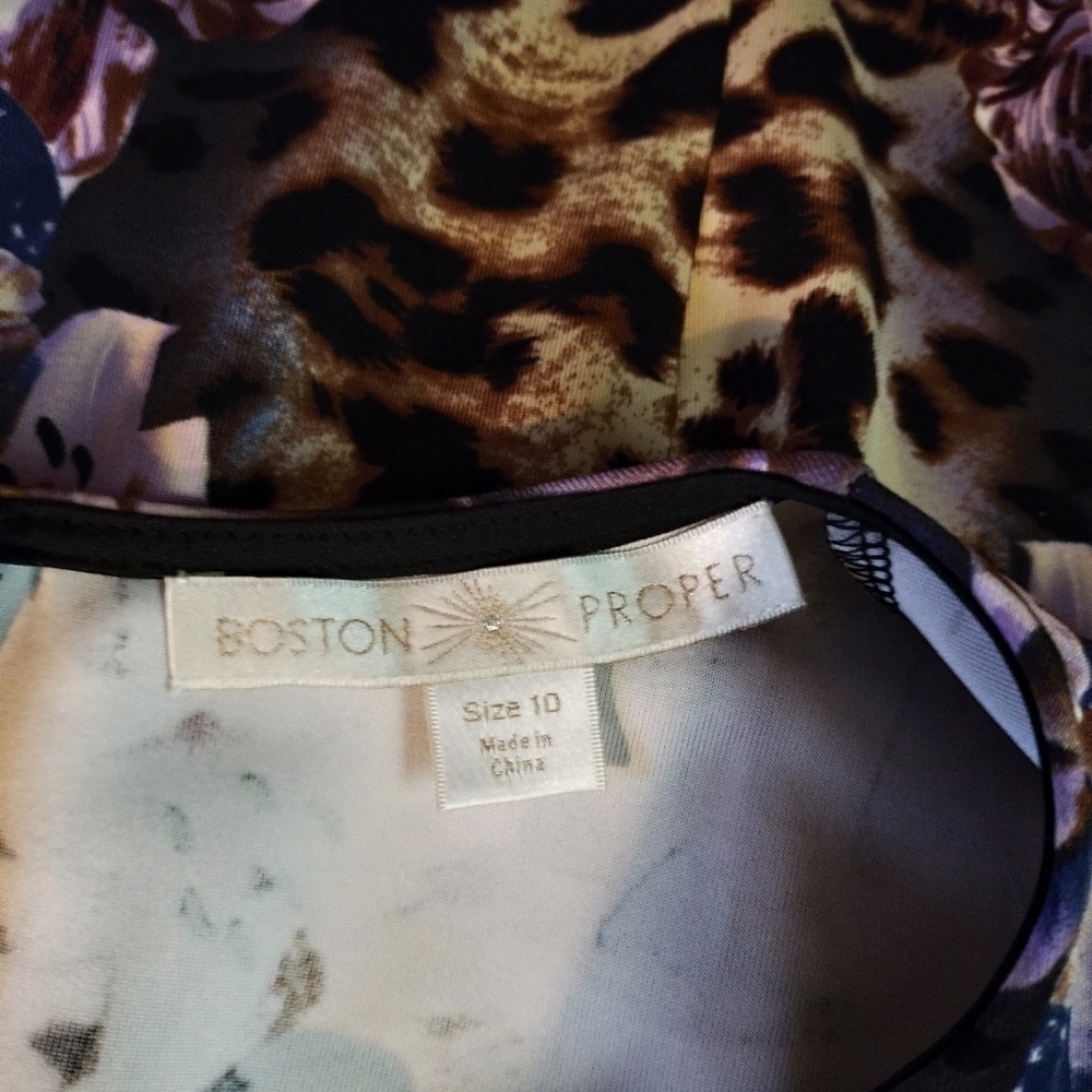 NWOT Floral and Leopard Print Sleeveless Dress - Picture 5 of 5